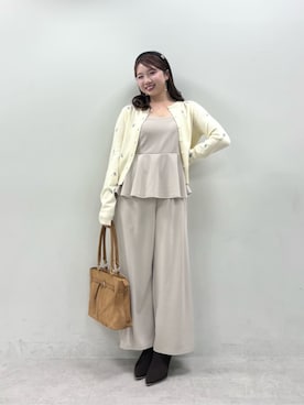 「アイテム（つなぎ/オールインワン）」を使った、かなみさん（レディース・156cm）の冬コーディネート