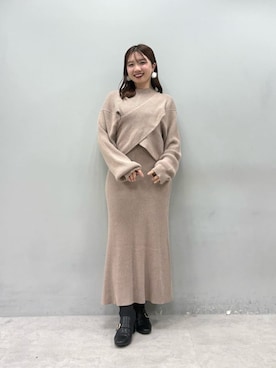 「アイテム（ワンピース/ドレス）」を使った、かなみさん（レディース・156cm）の冬コーディネート