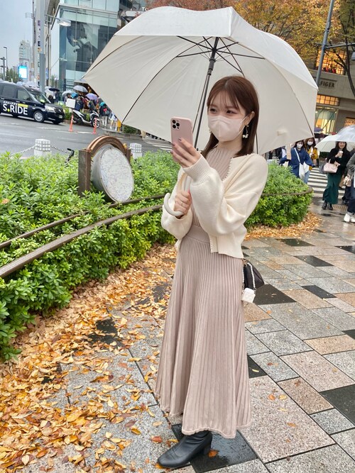 natural couture カーディガン パールトリムクルーネックカーディガン 