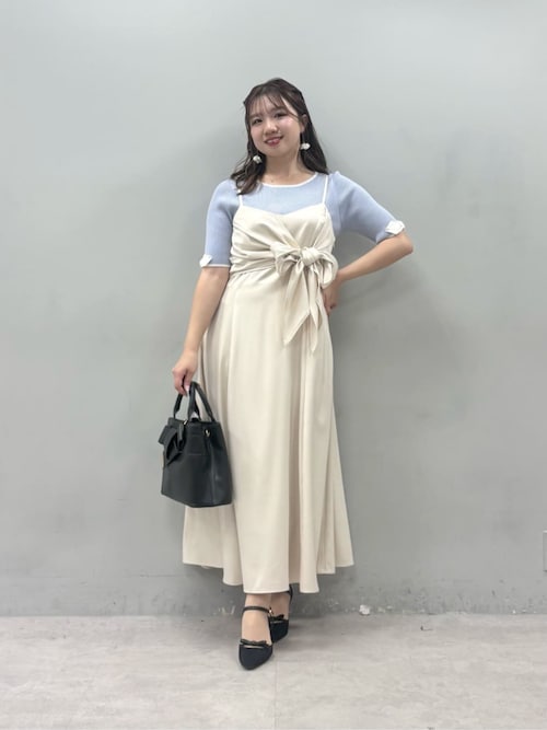 osono〉アシメカシュクールリボンキャミワンピース（ワンピース