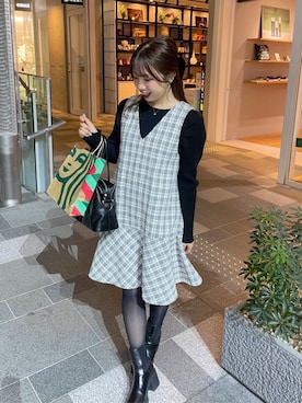 「natural couture（ナチュラルクチュール）のアイテム」を使った、かなみさん（レディース・156cm）の秋コーディネート