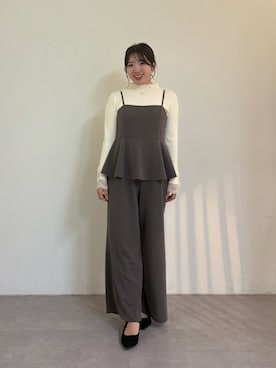 「アイテム（つなぎ/オールインワン）」を使った、かなみさん（レディース・156cm）の夏コーディネート