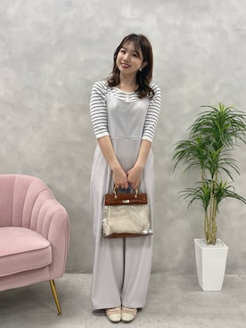 「natural couture（ナチュラルクチュール）のアイテム（オールインワン・サロペット）」を使った、かなみさん（レディース・156cm）の冬コーディネート