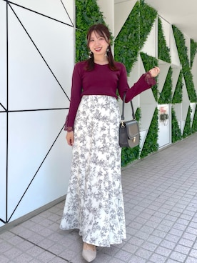 「リブニット」｜かなみさん（レディース・156cm）の夏コーディネート