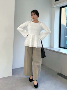 「natural couture（ナチュラルクチュール）のアイテム」を使った、かなみさん（レディース・156cm）の秋コーディネート