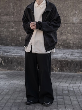 「Utusiyo（ウツシヨ）のアイテム（ブルゾン）」を使った、89さん（メンズ・168cm）の春コーディネート