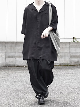 「ビッグシャツ」｜「アイテム（モカシン/デッキシューズ）」を使った、89さん（メンズ・168cm）の夏コーディネート