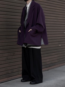 「Utusiyo（ウツシヨ）のアイテム（テーラードジャケット）」を使った、89さん（メンズ・168cm）の冬コーディネート