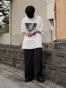 「Utusiyo（ウツシヨ）のアイテム（Tシャツ/カットソー）」を使った、89さん（メンズ・168cm）の夏コーディネート