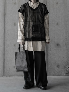 「Utusiyo（ウツシヨ）のアイテム（トップス）」を使った、89さん（メンズ・168cm）の春コーディネート