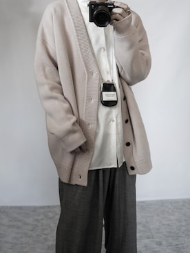 「Utusiyo（ウツシヨ）のアイテム（カーディガン/ボレロ）」を使った、89さん（メンズ・168cm）の秋コーディネート