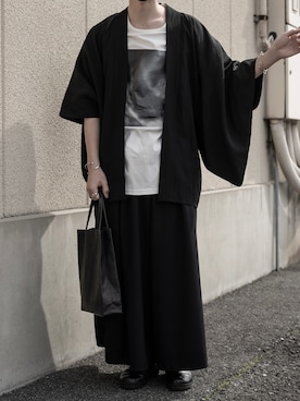 「Utusiyo（ウツシヨ）のアイテム（Tシャツ/カットソー）」を使った、89さん（メンズ・168cm）の春コーディネート