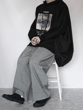 「SHAREEF（シャリーフ）のアイテム（パーカー）」を使った、89さん（メンズ・168cm）の秋コーディネート