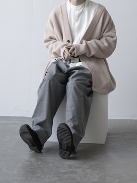「Utusiyo（ウツシヨ）のアイテム（カーディガン/ボレロ）」を使った、89さん（メンズ・168cm）の秋コーディネート
