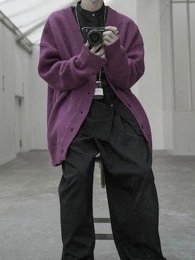 「Utusiyo（ウツシヨ）のアイテム（カーディガン/ボレロ）」を使った、89さん（メンズ・168cm）の秋コーディネート