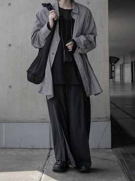 「Utusiyo（ウツシヨ）のアイテム（パンツ）」を使った、89さん（メンズ・168cm）の春コーディネート
