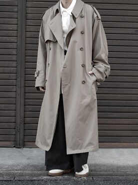 「stein」｜「アイテム（トレンチコート）」を使った、89さん（メンズ・168cm）の冬コーディネート