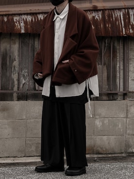「my beautiful landlet（マイビューティフルランドレット）のアイテム（ブルゾン）」を使った、89さん（メンズ・168cm）の冬コーディネート