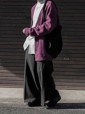 「Utusiyo（ウツシヨ）のアイテム（カーディガン/ボレロ）」を使った、89さん（メンズ・168cm）の冬コーディネート