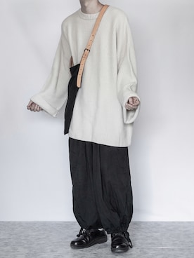 「yoko sakamoto（ヨーコサカモト）のアイテム（パンツ）」を使った、89さん（メンズ・168cm）の秋コーディネート
