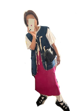 「BEAMS（ビームス）のアイテム（ショルダーバッグ）」を使った、sariさん（レディース・148cm）の夏コーディネート