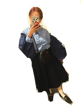 「BEAMS（ビームス）のアイテム（ショルダーバッグ）」を使った、sariさん（レディース・147cm）の春コーディネート