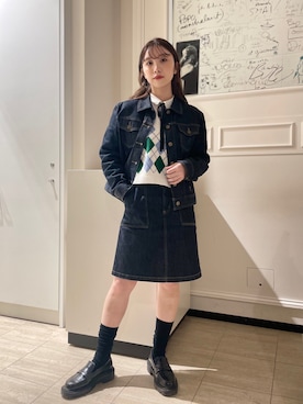 「To b. by agnes b.（トゥービーバイアニエスベー）のアイテム（デニムジャケット）」を使った、To b. by agnès b.さん（レディース・153cm）の春コーディネート