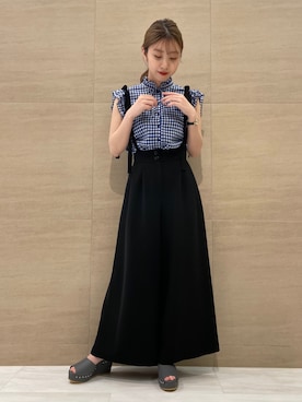 「アニエスベー」｜「アイテム（サロペット/オーバーオール）」を使った、To b. by agnès b.さん（レディース・153cm）の春コーディネート