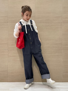 「153cm」｜「アイテム（オールインワン・サロペット）」を使った、To b. by agnès b.さん（レディース・160cm）の春コーディネート