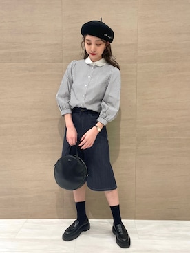 「153cm」｜「アイテム（ハンチング/ベレー帽）」を使った、To b. by agnès b.さん（レディース・153cm）の春コーディネート