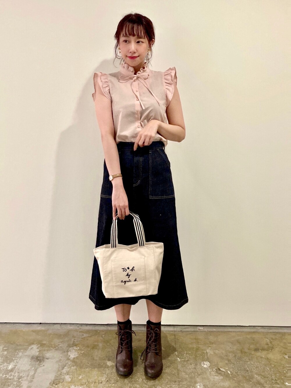 WG51 SKIRT デニムミディスカート ｜To b. by agnès b