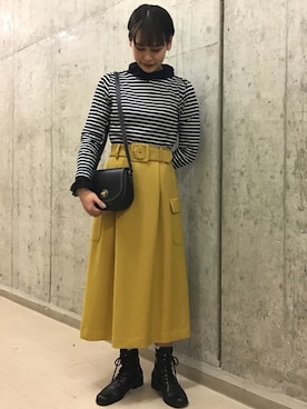 黄色スカート の人気ファッションコーディネート 季節 9月 11月 Wear