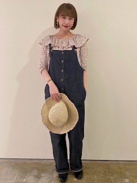 「フレンチガーリー」｜「アイテム（オールインワン・サロペット）」を使った、To b. by agnès b.さん（レディース・160cm）の春コーディネート