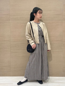 「アニエスベー」｜「アイテム（ノーカラージャケット）」を使った、To b. by agnès b.さん（レディース・153cm）の夏コーディネート