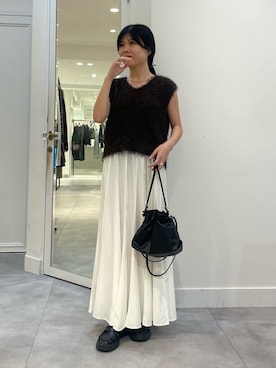 「DouDou（ドゥドゥ）のアイテム（スカート）」を使った、Miyabi さん（レディース・153cm）の秋コーディネート