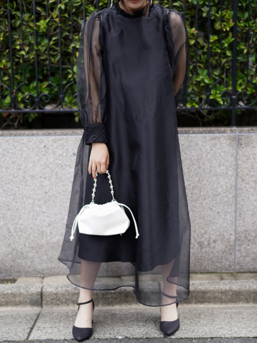 の「Acka.（エーシーケーエー）sheer over one-piece（ブラック/M