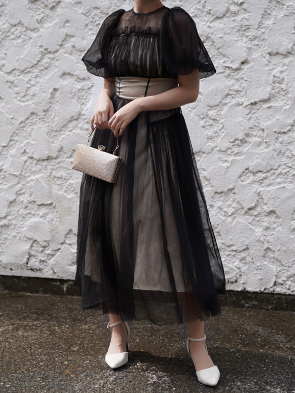 LILY BROWN リリーブラウン オパールベロアボリュームサテンドレス リリーブラウン LILY BROWN オパールベルベットドレス （GRN