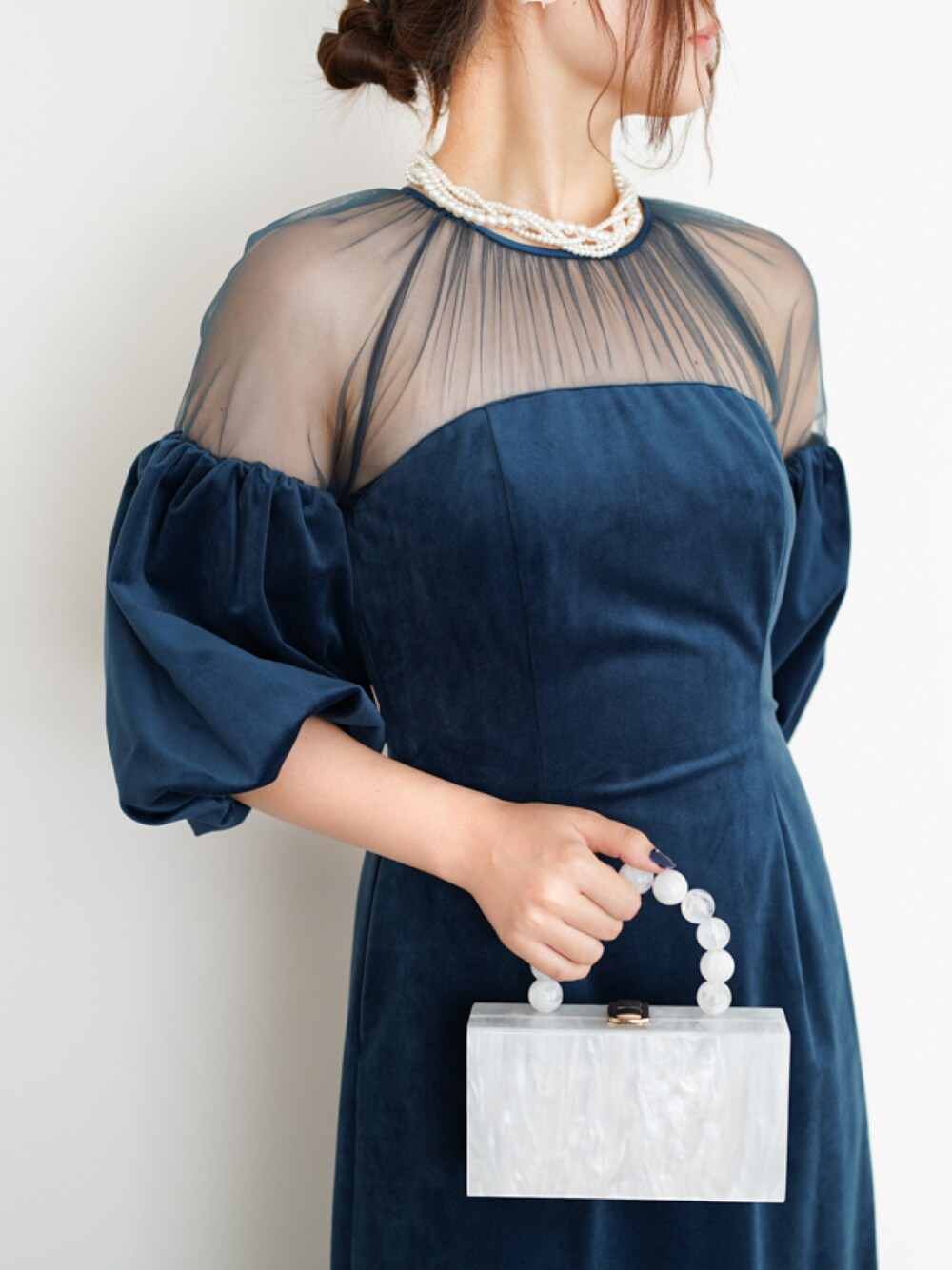 完売商品 ameri SOUFFLE SLEEVE VELOUR DRESS 完売商品 ameri SOUFFLE SLEEVE VELOUR DRESS