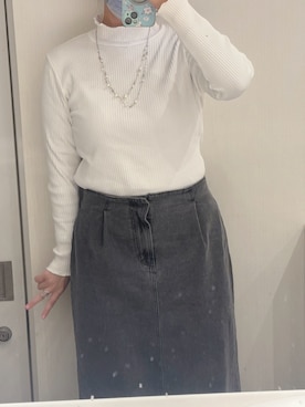 「アイテム（デニムスカート）」を使った、mさん（レディース・163cm・30代）の秋コーディネート