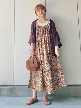 「エスニック」｜「アイテム（シャツワンピース）」を使った、shihoさん（レディース・158cm）の春コーディネート