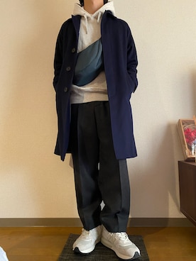 「UNIVERSAL LANGUAGE（ユニバーサルランゲージ）のアイテム（その他アウター）」を使った、でん。さん（メンズ・165cm）の冬コーディネート