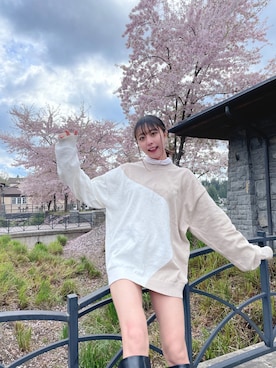 「MERCURYDUO（マーキュリーデュオ）のアイテム（ブーツ）」を使った、あんなさん（レディース・157cm）の春コーディネート