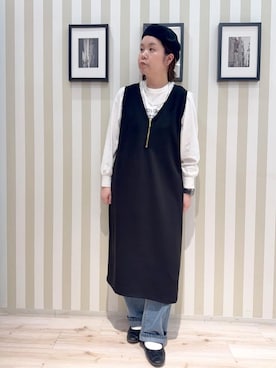 「SHOO・LA・RUE（シューラルー）の【SHOO・LA・RUE DENIM/SS-LL】程よい厚みの ストレートデニムパンツ（10.5オンス）（デニムパンツ、ブルー系）」を使った、miiii54さん（レディース）の冬コーディネート