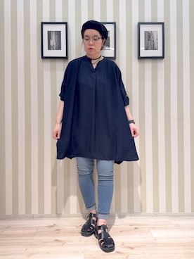 「SHOO・LA・RUE（シューラルー）の【前後2WAY/洗濯機可/S-LL】レースデザインタンクトップ（タンクトップ、ブラウン系）」を使った、miiii54さん（レディース）の春コーディネート