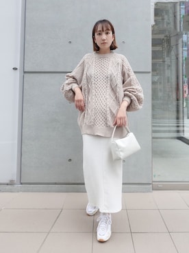 「ボリュームニット」｜「アイテム（その他）」を使った、yuminyさん（レディース・162cm）の秋コーディネート