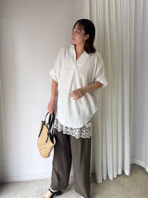 半袖トップスと白パンツセット CORNERSのトップスを使ったコーディネート(ZOZOTOWN Yahoo!店