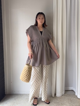 「CORNERS（コーナーズ）のアイテム」を使った、yuminyさん（レディース・163cm）の夏コーディネート