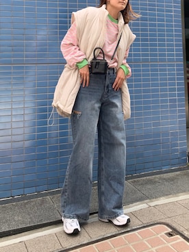 「重ね着ベストシーズン」｜「アイテム（ダウンジャケット/コート）」を使った、yuminyさん（レディース・162cm）の秋コーディネート