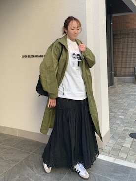 「corners」｜「アイテム（ミリタリージャケット）」を使った、yuminyさん（レディース・162cm）の春コーディネート