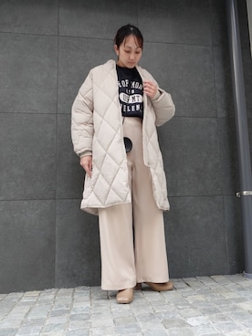 「corners」｜「アイテム（ダウンジャケット/コート）」を使った、yuminyさん（レディース・162cm）の秋コーディネート